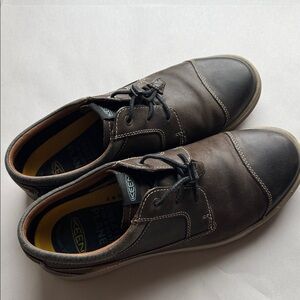 KEEN Glenhaven Brown Leather Lace-Up Sneaker Shoes Mens 10.5 Low Top walking